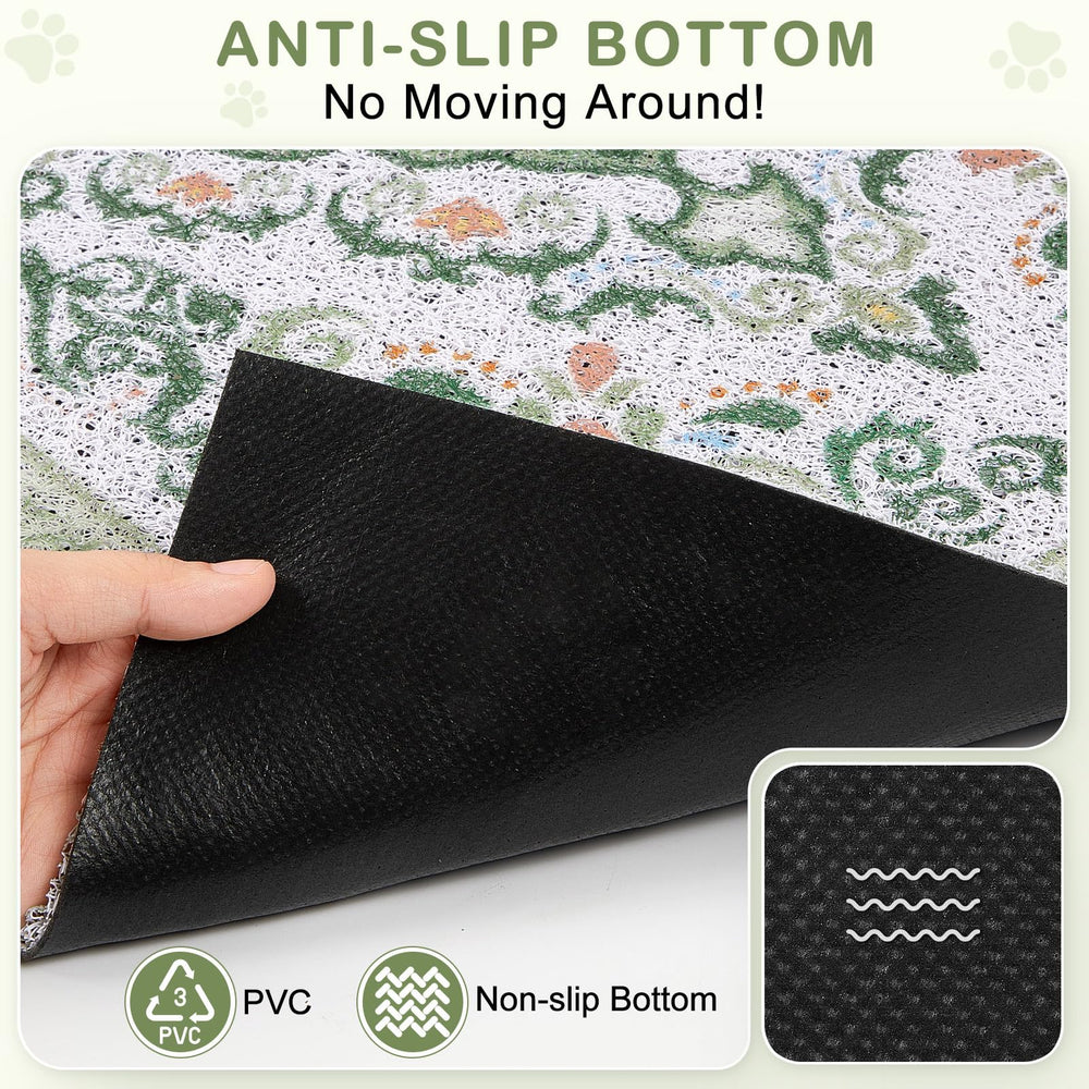 Unicorn Catcher cat litter mat PVC texture close-up highlights paw-friendly, deformation-resistant surface