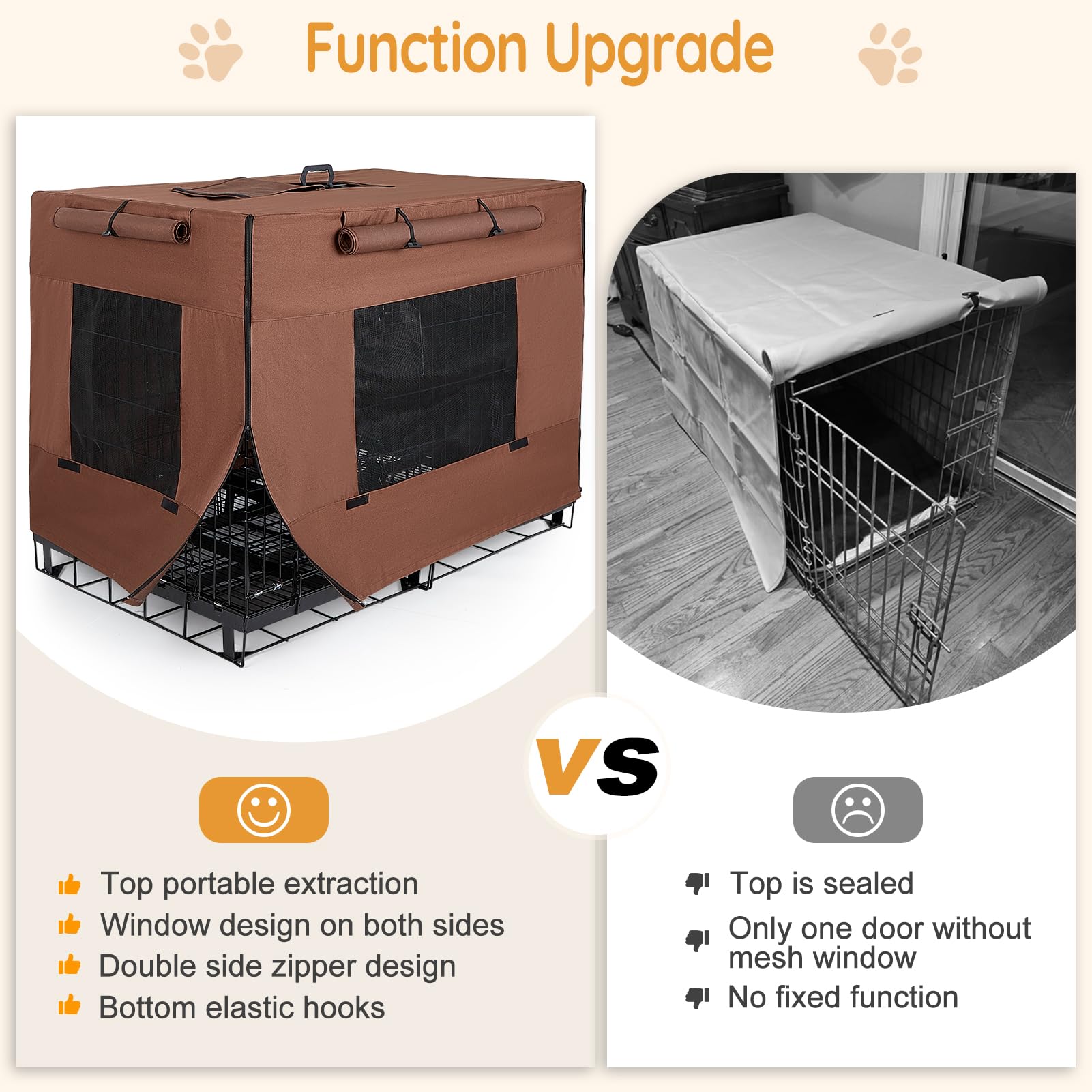 Unicorn Catcher dog crate cover 36inch side zipper for versatile setup
