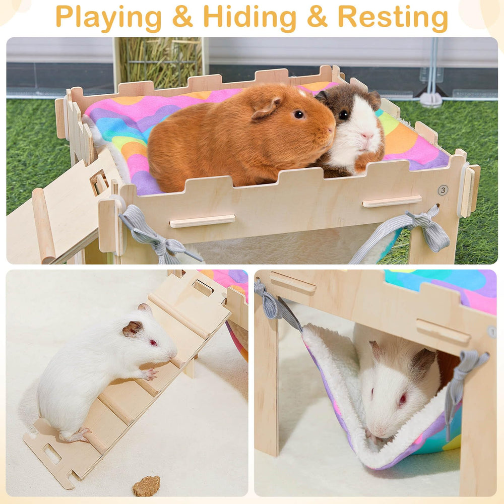 Unicorn Catcher guinea pig bedding is soft fabric with a machine-washable pad.