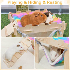 Unicorn Catcher guinea pig bedding is soft fabric with a machine-washable pad.