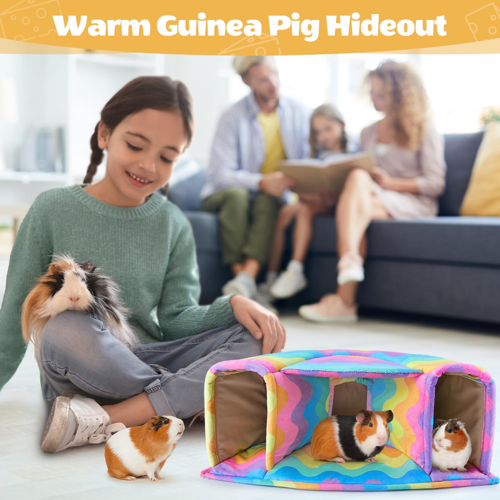 Unicorn Catcher guinea pig hideout dimensions 18x11x5 inches helps fit cages