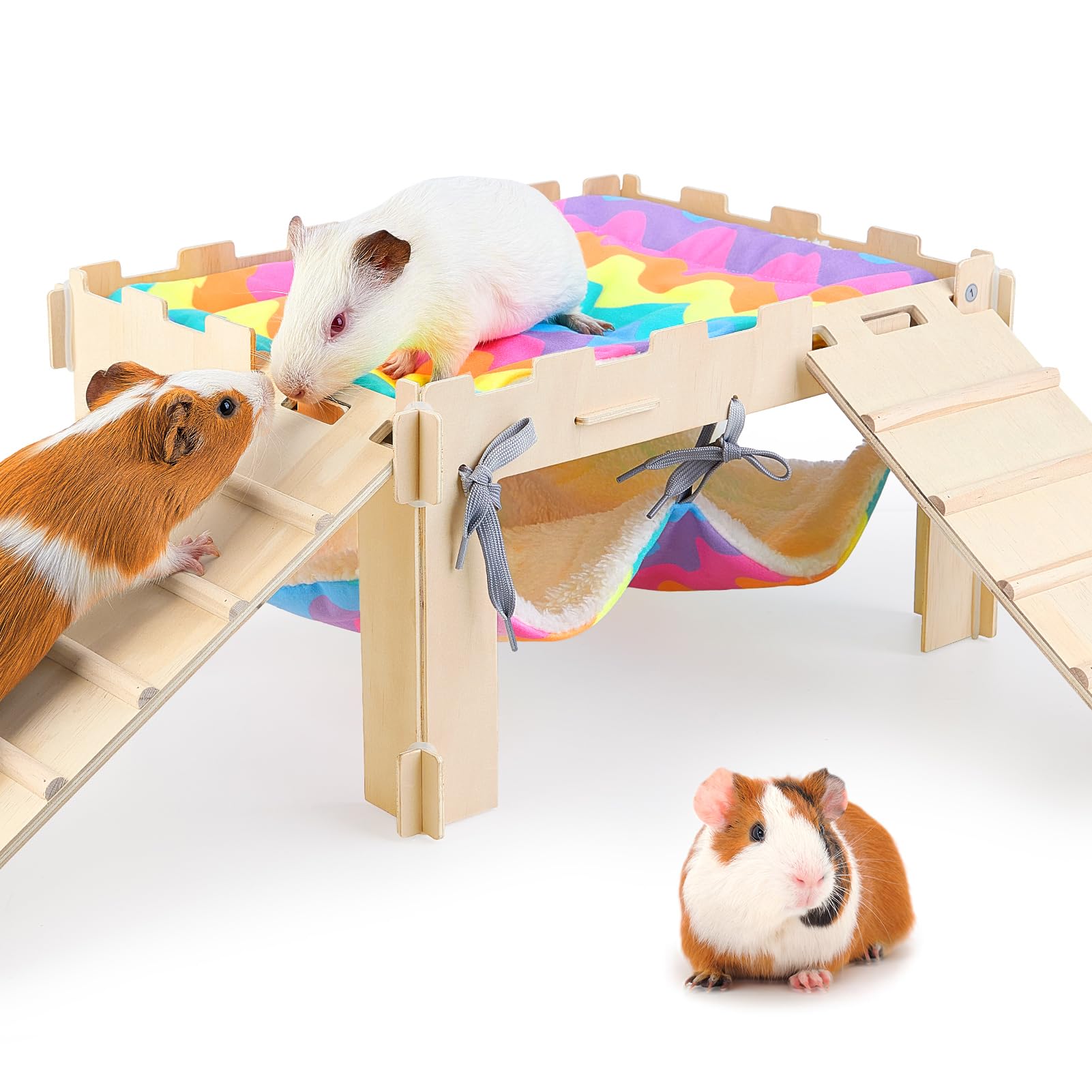 Unicorn Catcher guinea pig hideout hammock top platform view for a cozy resting perch.