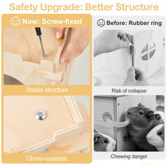 Unicorn Catcher Guinea Pig Hideout made from pine plywood for durability.