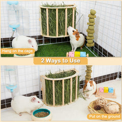 Unicorn Catcher hay feeder side hung install demonstrates versatile mounting for various cages.
