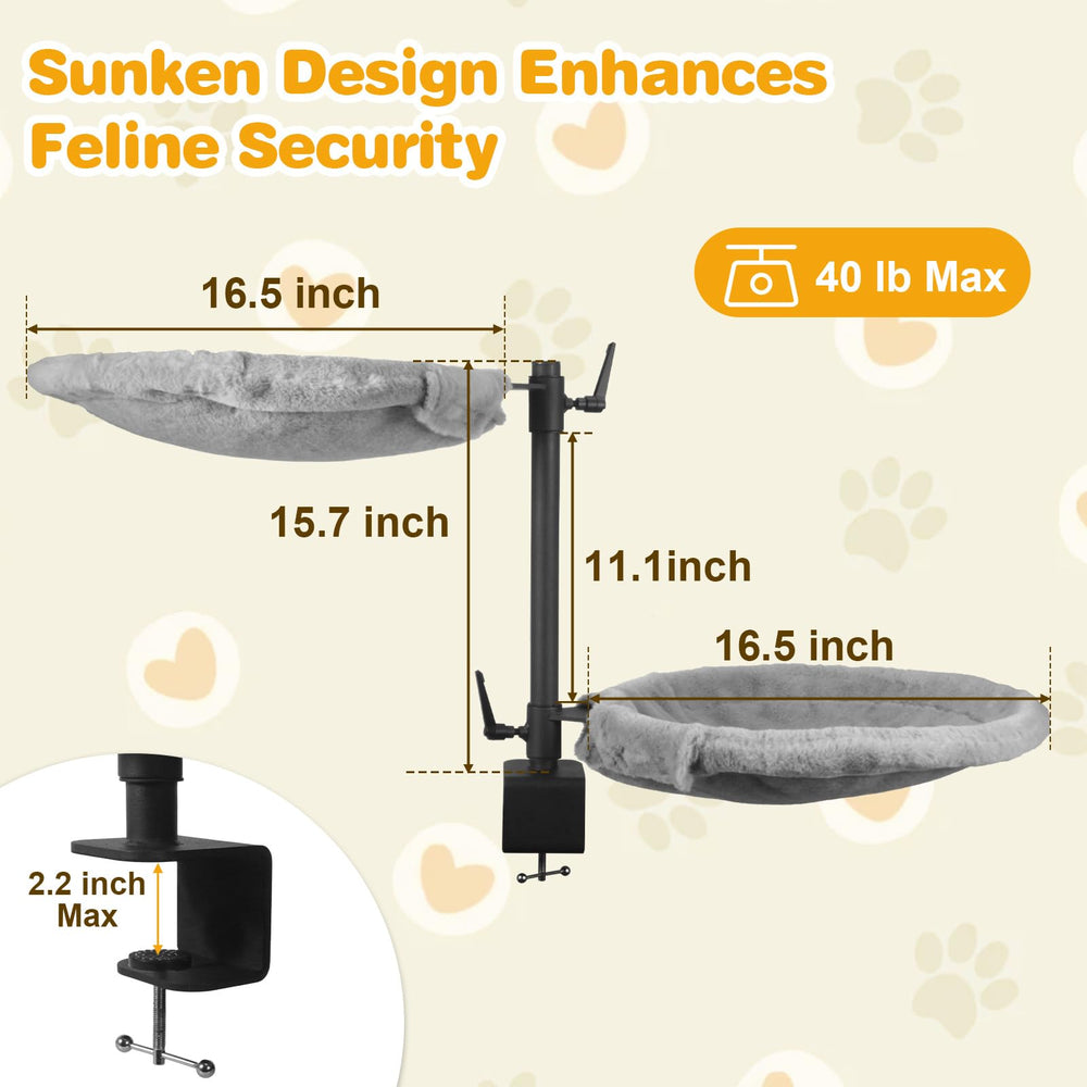 Unidevice Double Cat Desk Bed rotation angle demonstrates 360° visibility for easy interaction