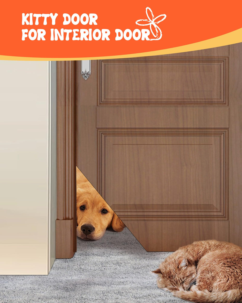 Unik Gryte cat door corner versatile for interior and exterior doors.