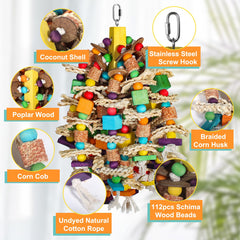 Unimaxlink parrot-toy 112-schima-beads for beak conditioning and play
