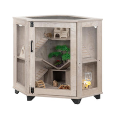 Unipaws chinchilla cage corner design offers space efficiency for compact rooms