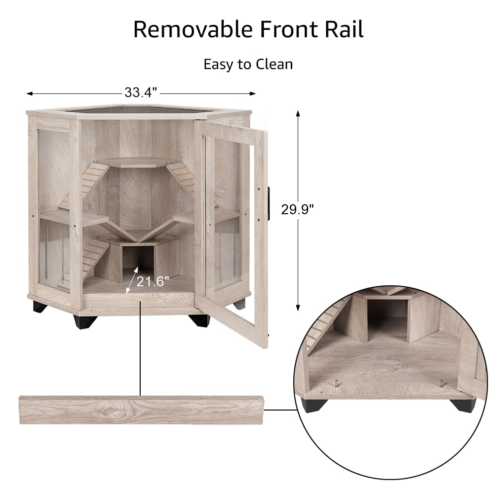 Unipaws chinchilla cage ramp house inside-view offers secure climbing space