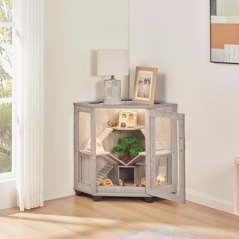 Unipaws ferret cage full-width doors enable effortless feeding and cleaning access