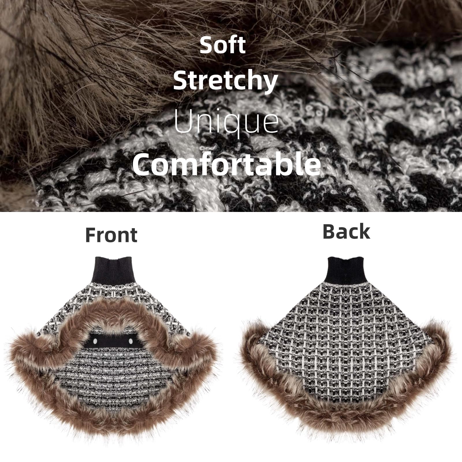 UNIPUP dog sweater cloak back view highlights full-coverage design