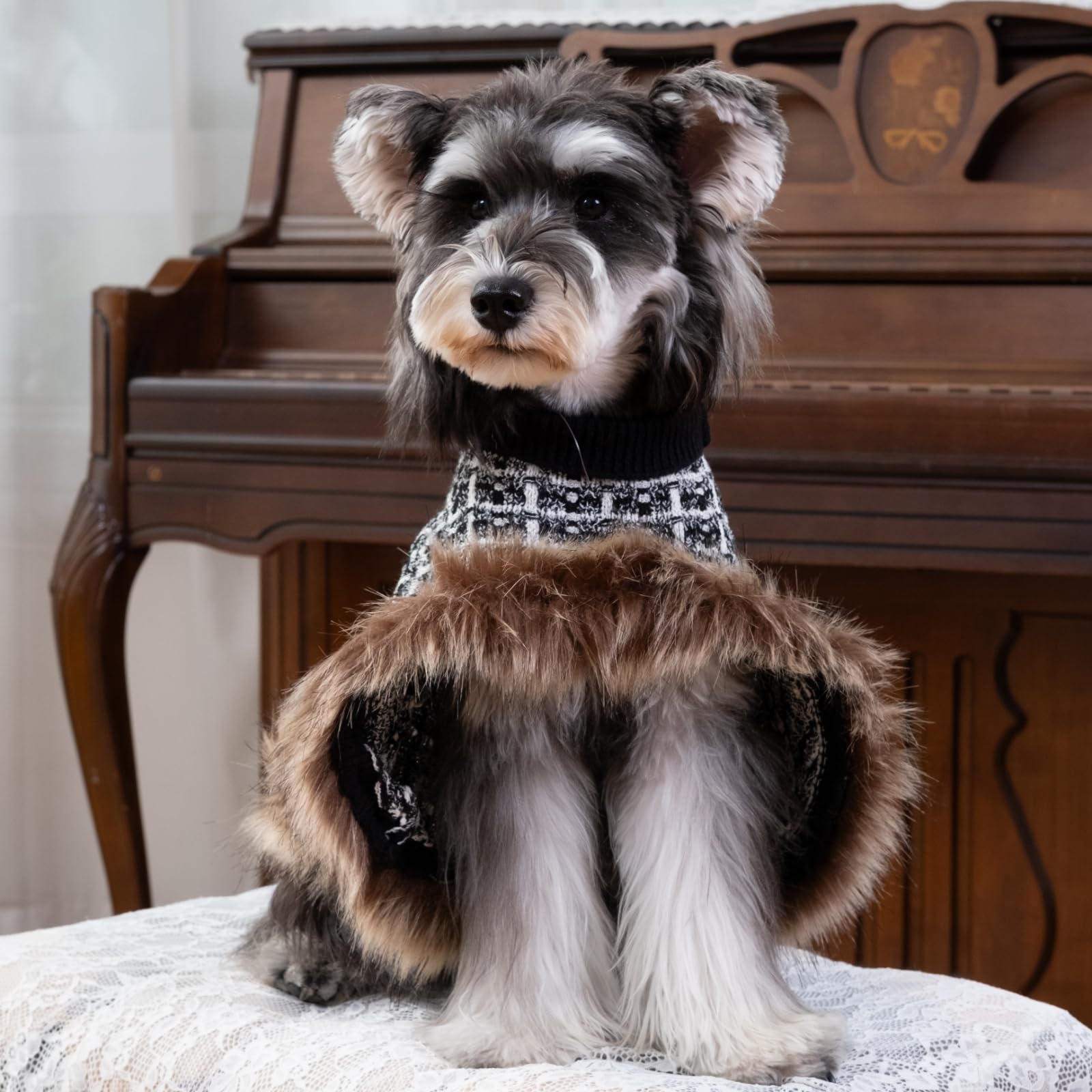 UNIPUP dog sweater cloak harness hole shows leash attachment