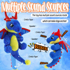 UNIQUBOX Original Blue Dinosaur toy shows squeaker detail at head for engaging playtime