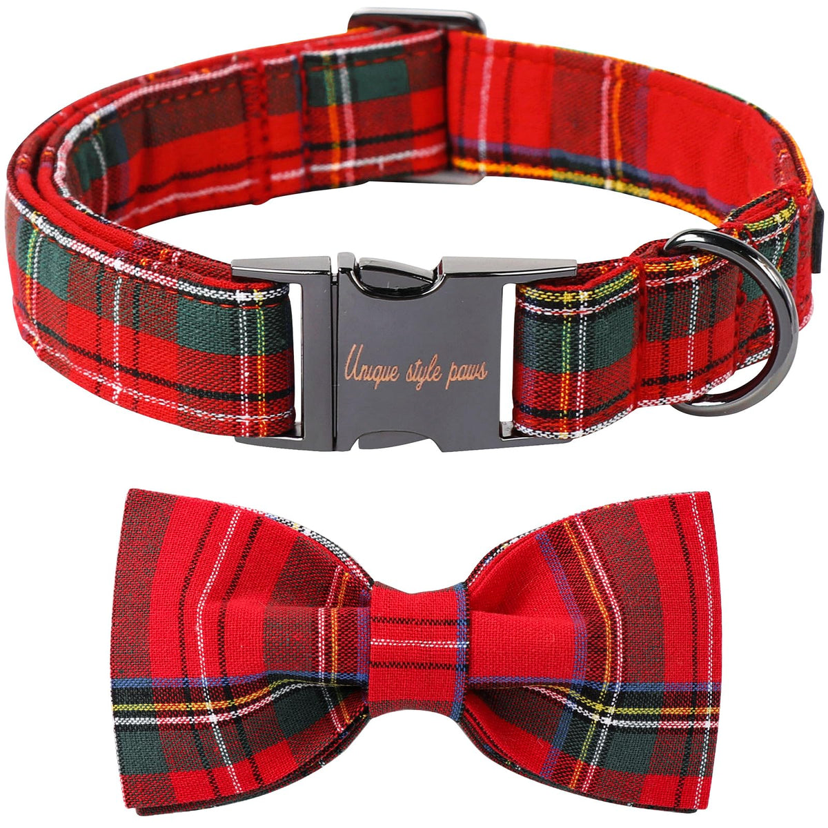 Unique Style Paws Christmas collar bow detail boosts festive dog appearance