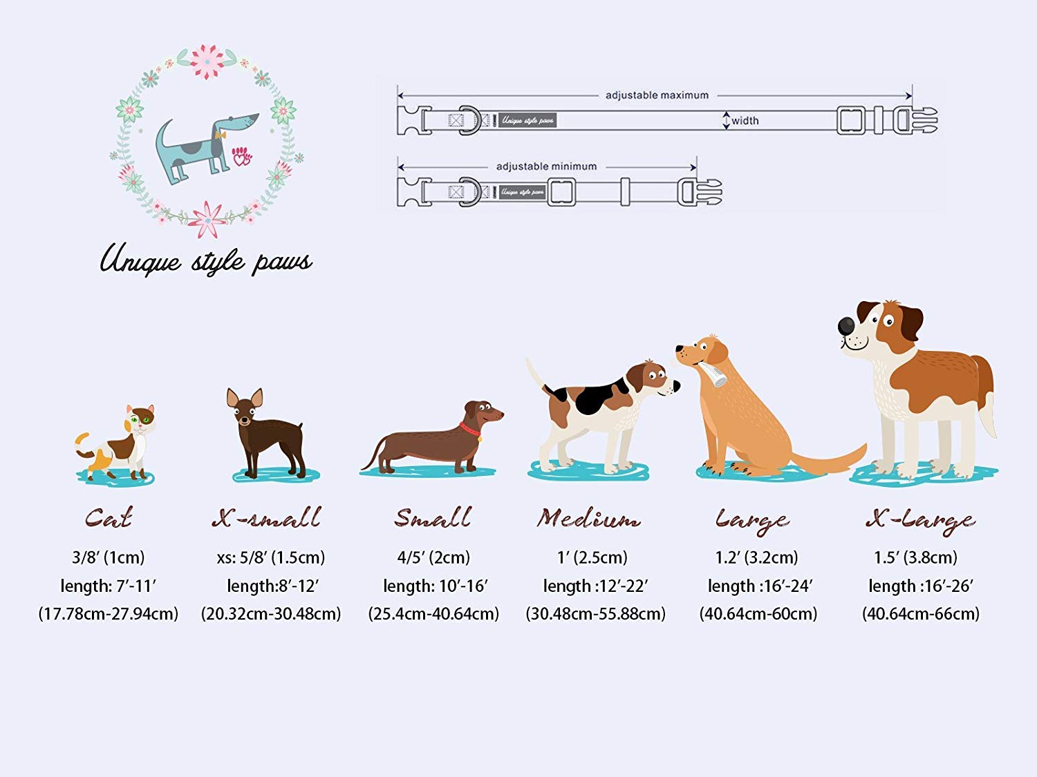 Unique Style Paws Christmas collar worn by pets communicates festive look and confidence.