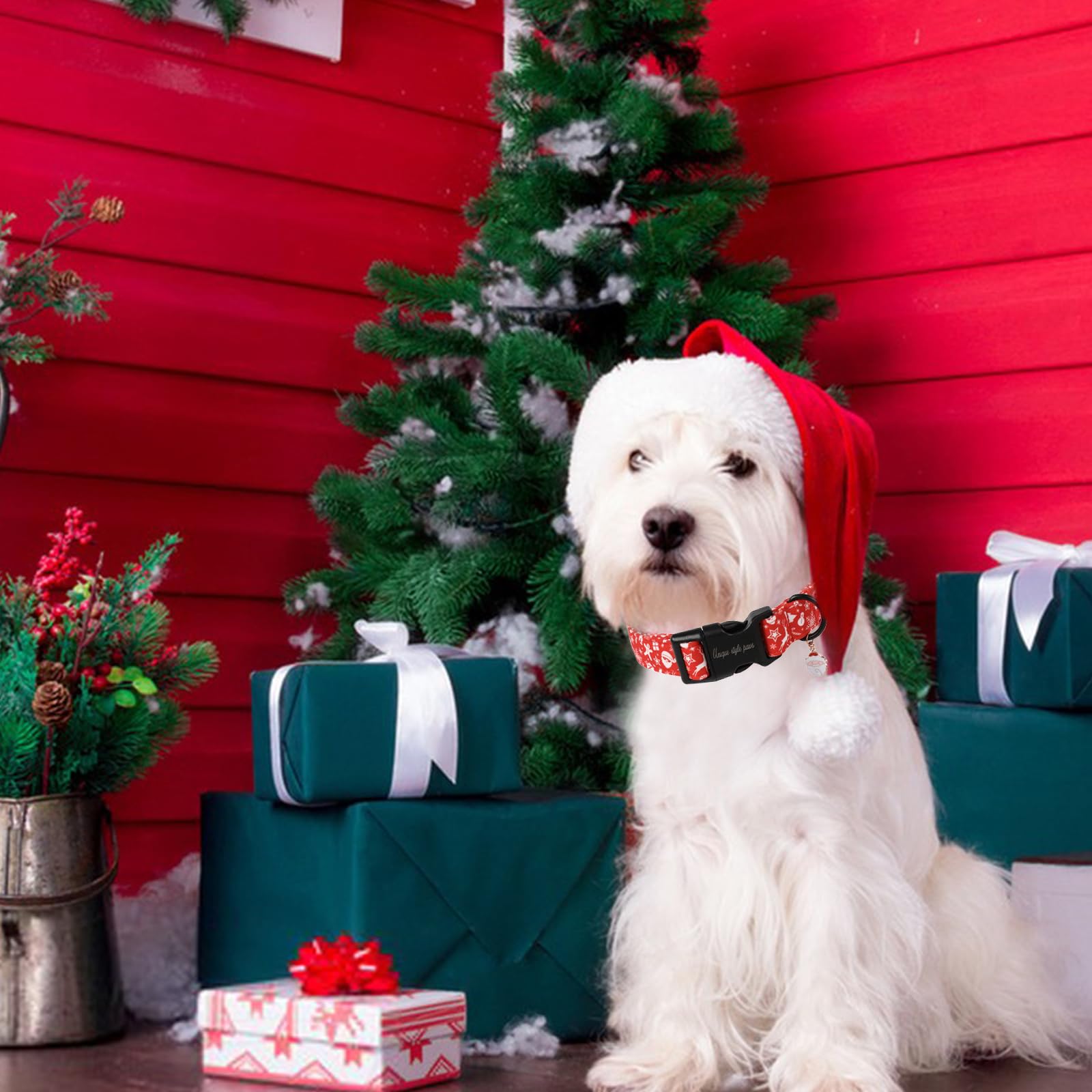 Unique Style Paws red snowman design enhances seasonal style for pets.