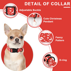 Unique Style Paws Christmas dog collar soft cotton material feels breathable.