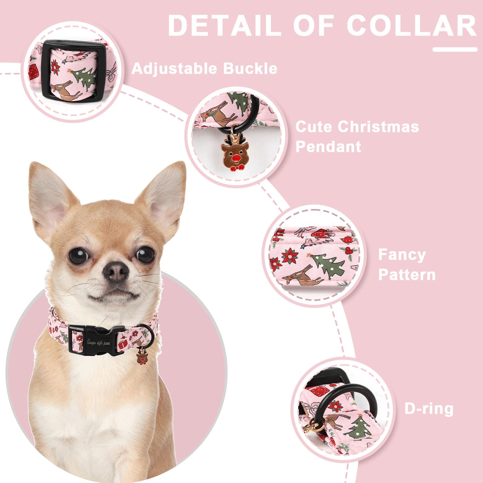 Unique Style Paws Christmas pendant detail elevates cute holiday style.