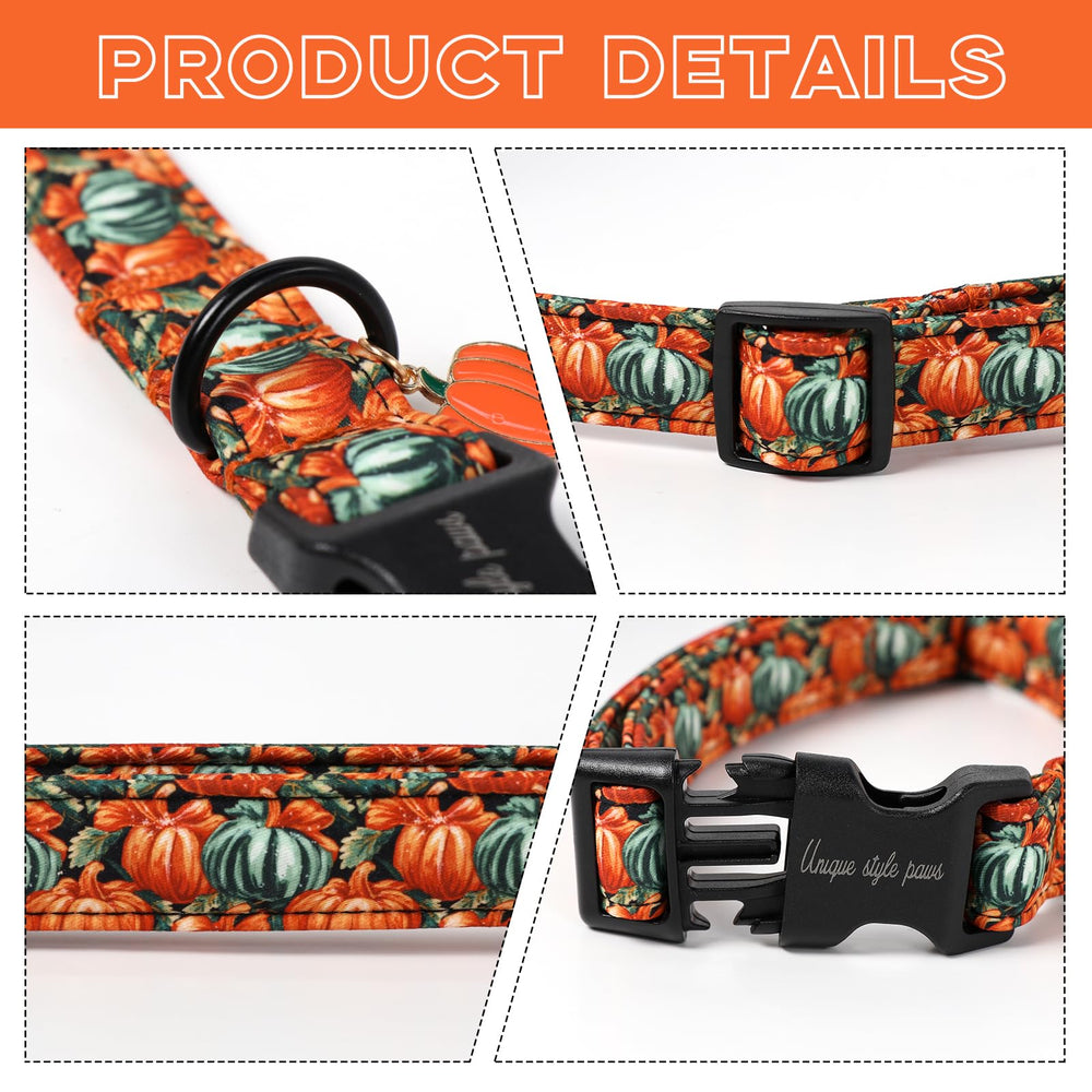 Unique Style Paws oil painting pumpkin pattern collar adds seasonal flair