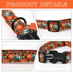 Unique Style Paws oil painting pumpkin pattern collar adds seasonal flair