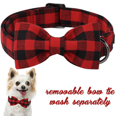 Unique Style Paws hand-sewn bow tie attached with elastic provides secure, stylish detail.