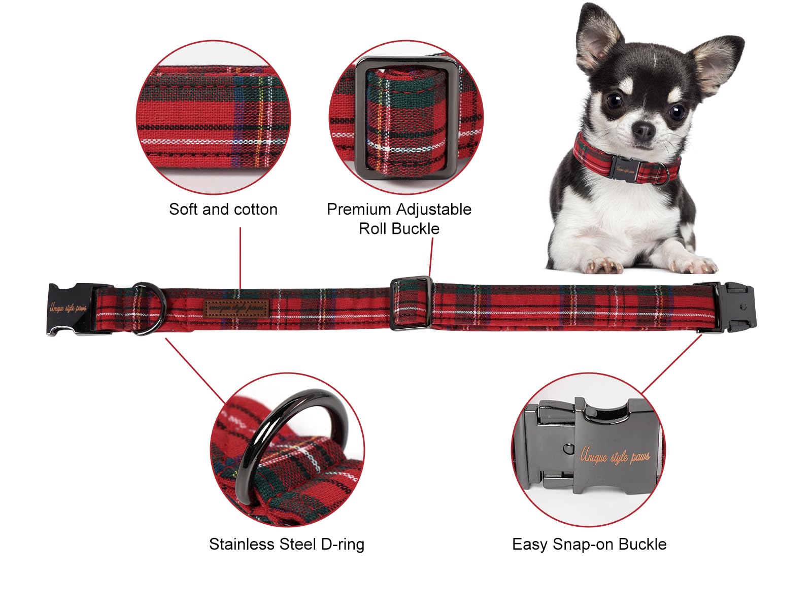 Unique style paws adjustable puppy collar fits small to large dogs through growth.