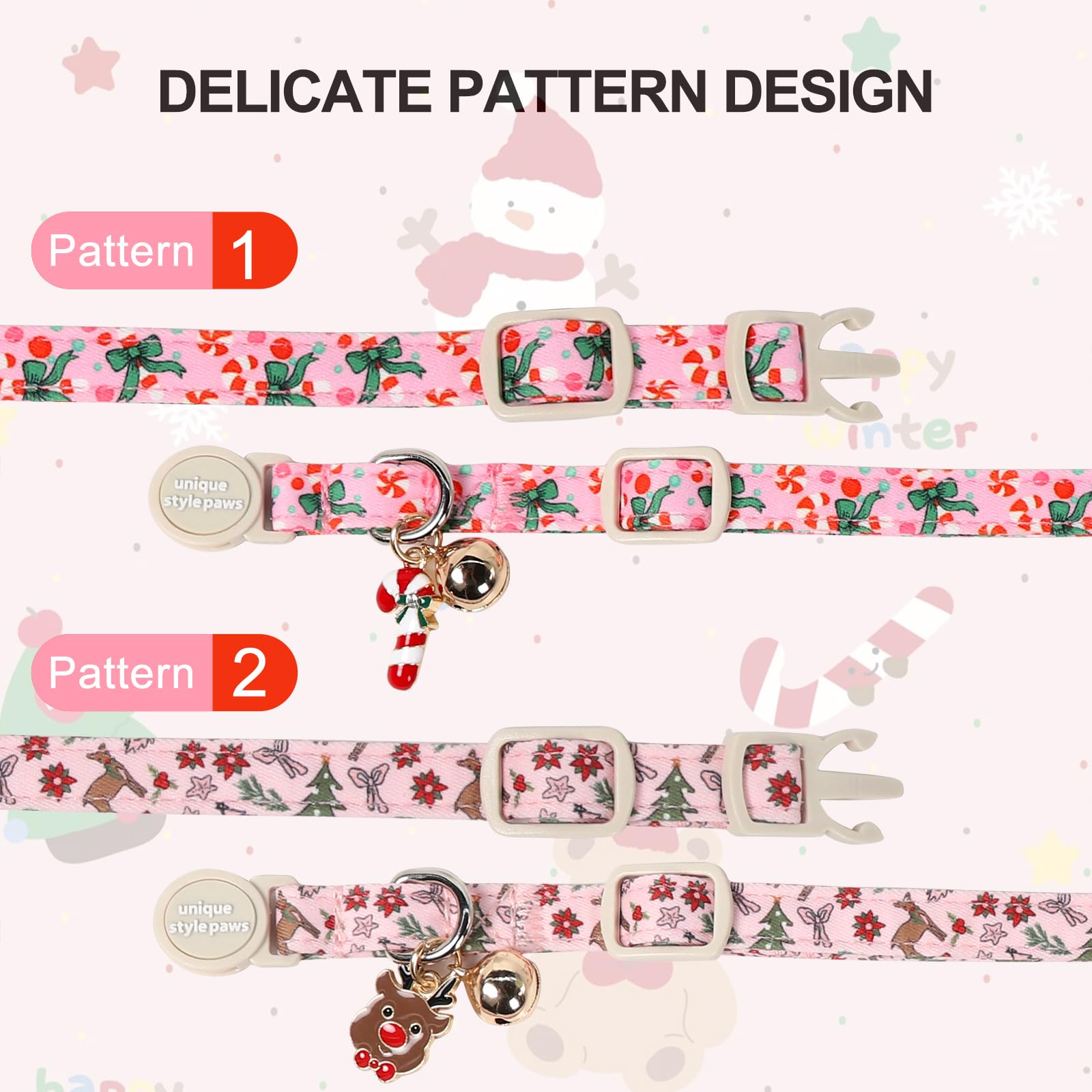 Unique Style Paws soft cotton collar delivers breathable comfort for daily wear.