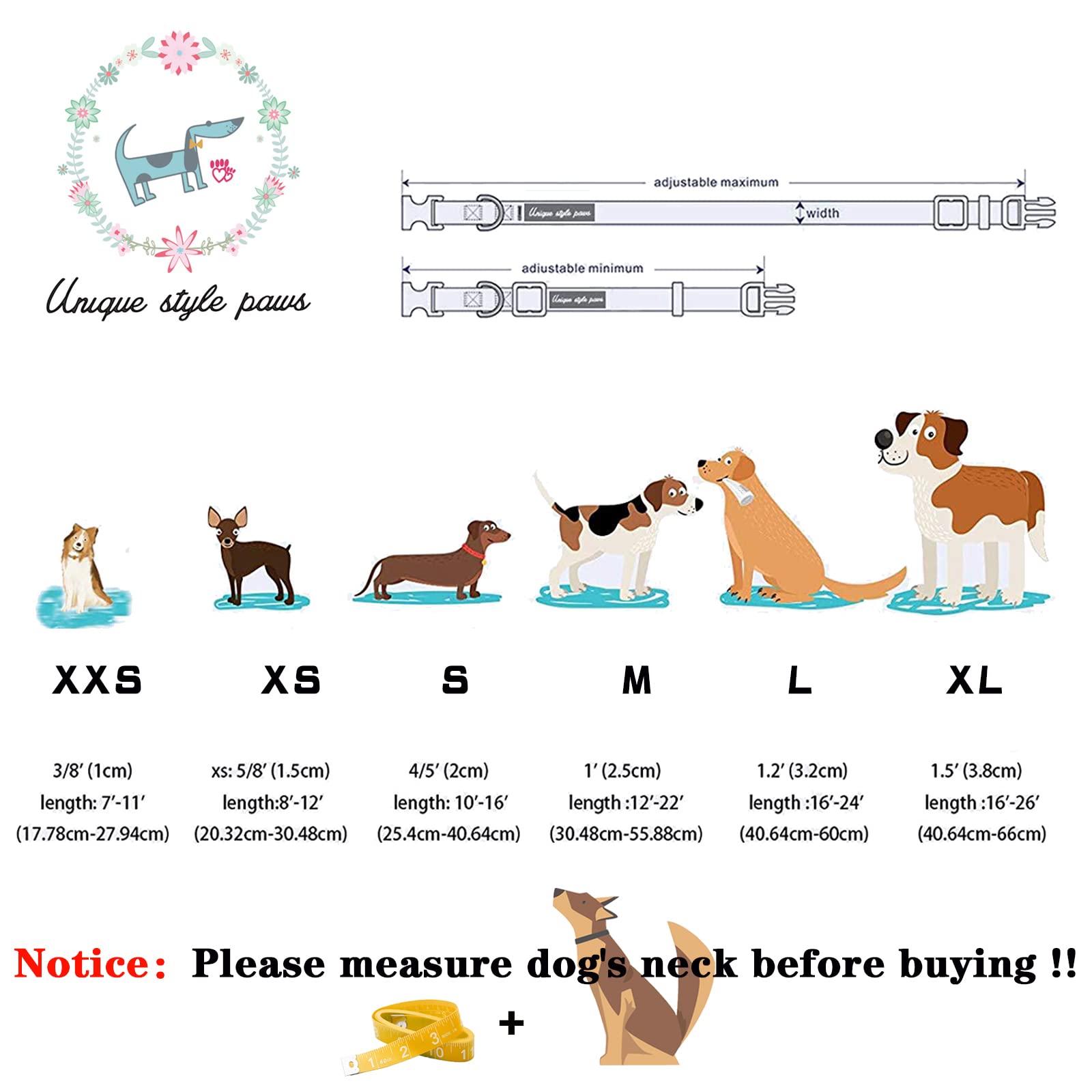 Unique Style Paws Removable Bow on collar for easy cleaning and customization.