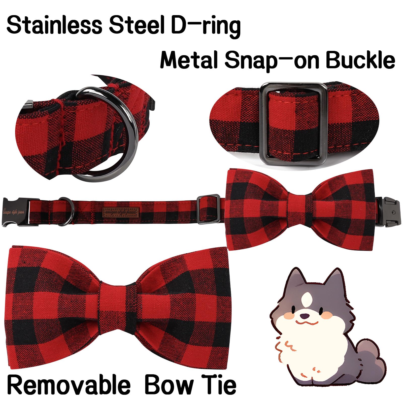 Unique Style Paws welded D-ring collar enhances durability for daily adventures.