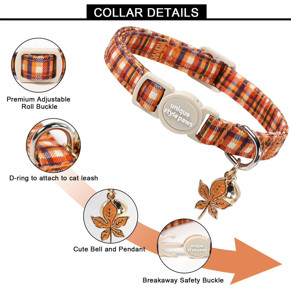 Unique style paws breakaway cat collar with bell for easy location.