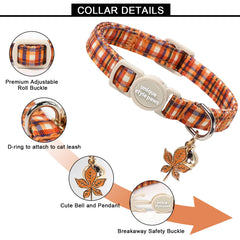 Unique style paws breakaway cat collar with bell for easy location.