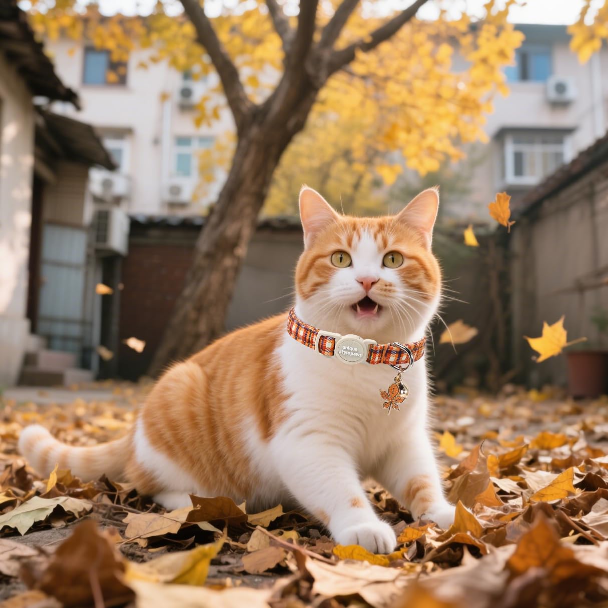 Unique style paws pendant and removable bell enhance visibility.