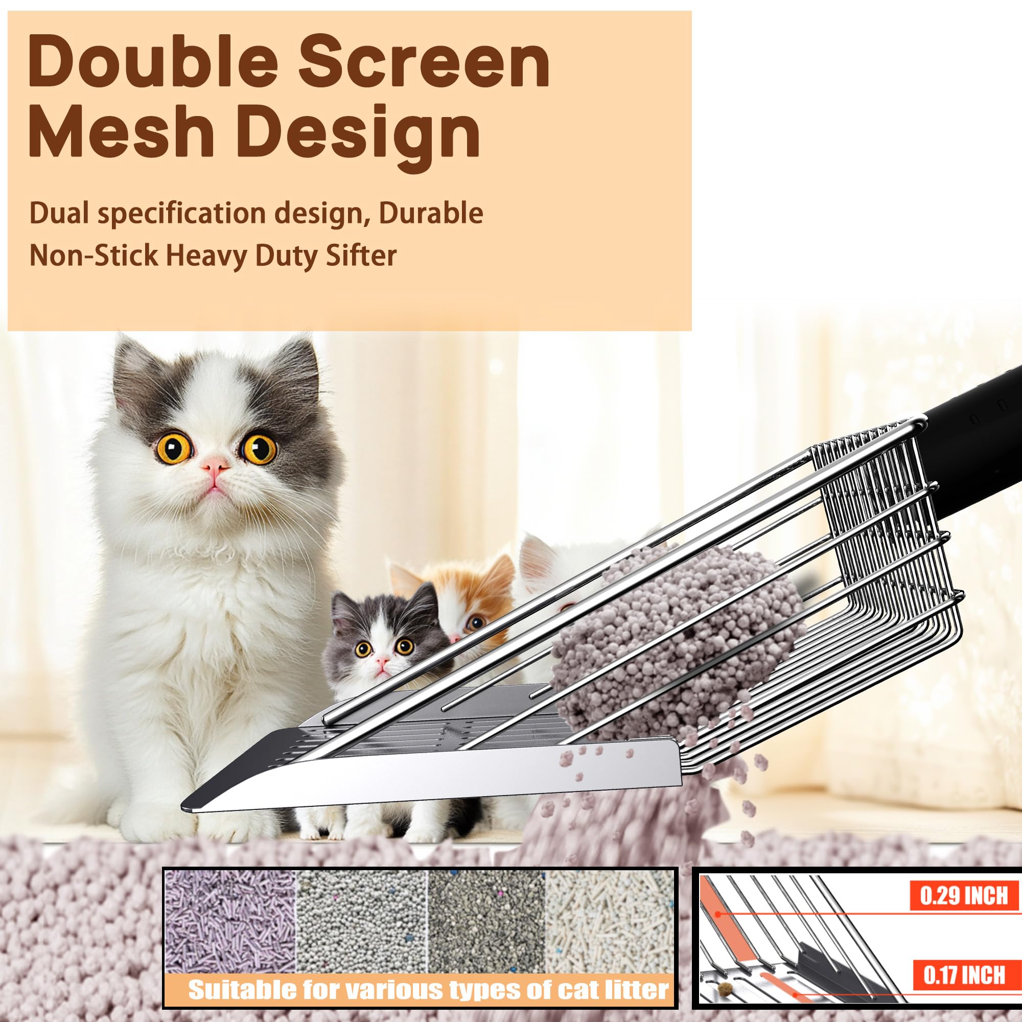 UNISOLODECHO non-slip handle provides comfortable grip during multi-cat use