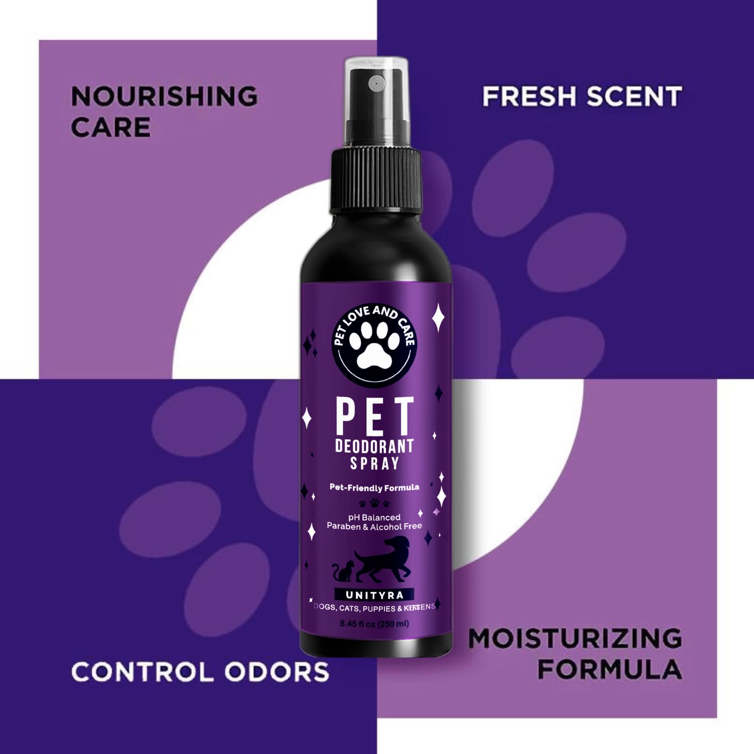 UNITYRA quick-drying formula for residue-free pet odor control