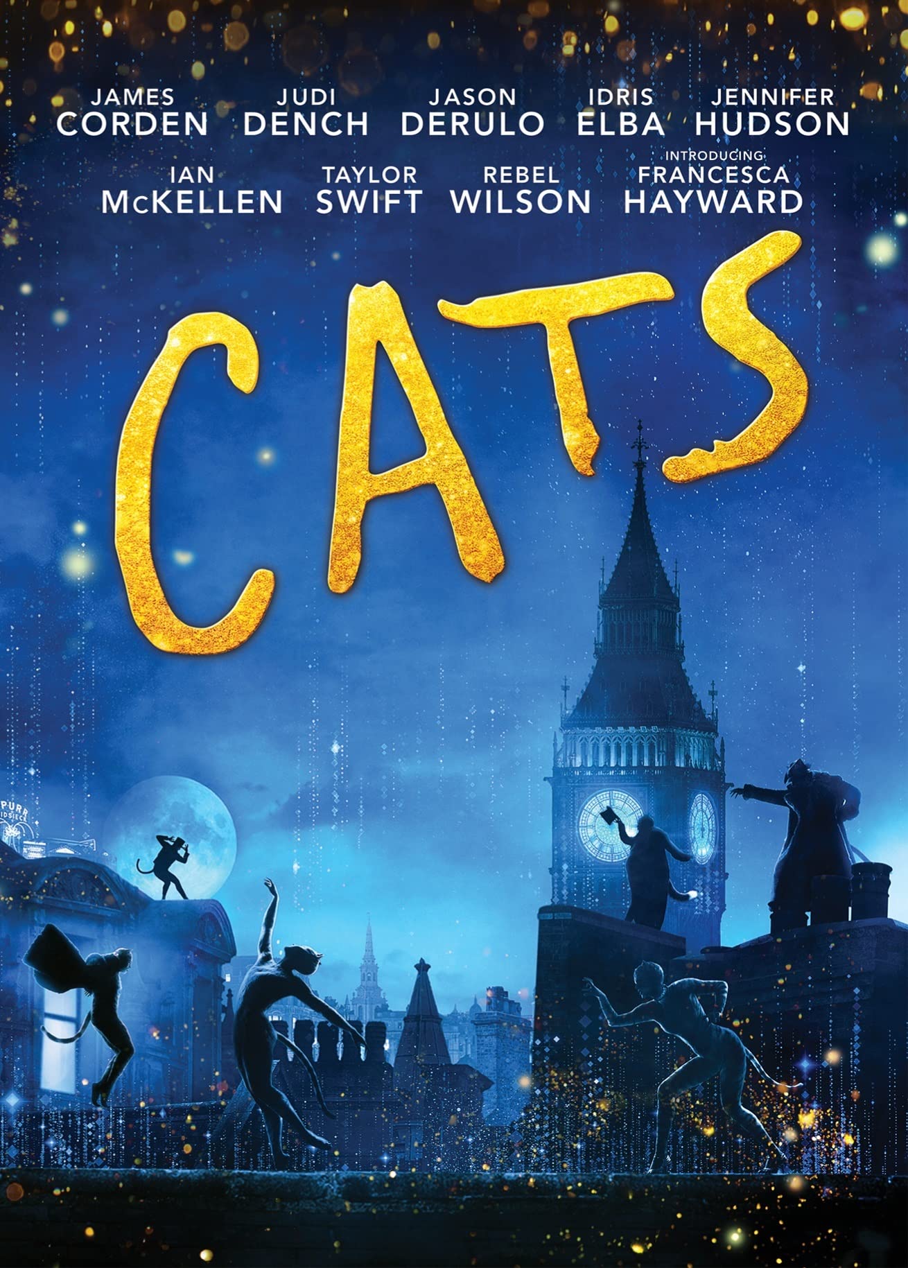 Universal Cats 2019 DVD cover with bold title for fans of musical cinema.