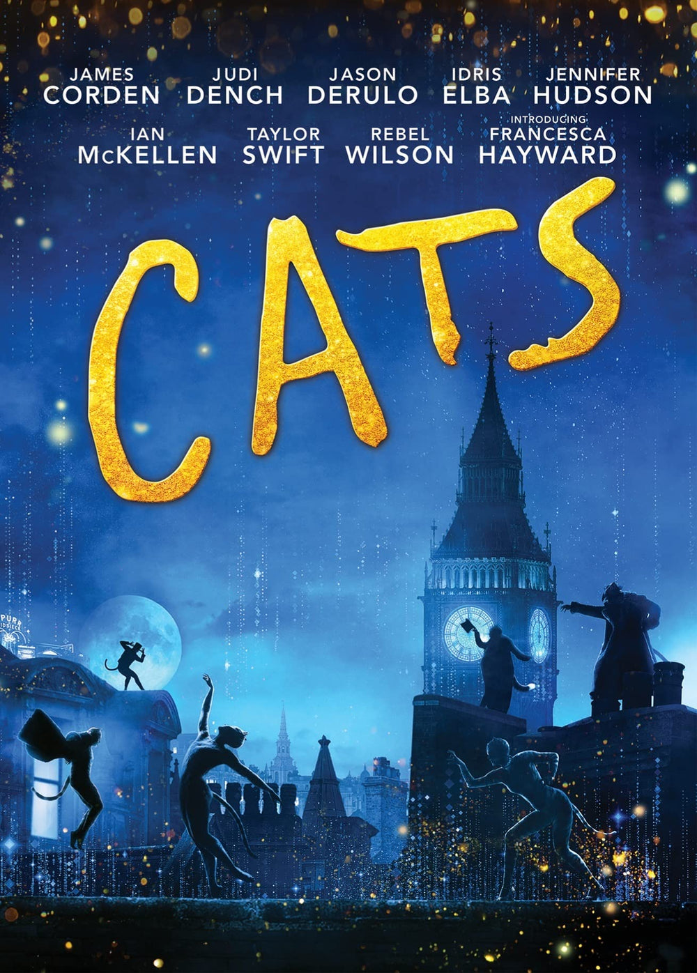 Universal Cats 2019 DVD cover with bold title for fans of musical cinema.