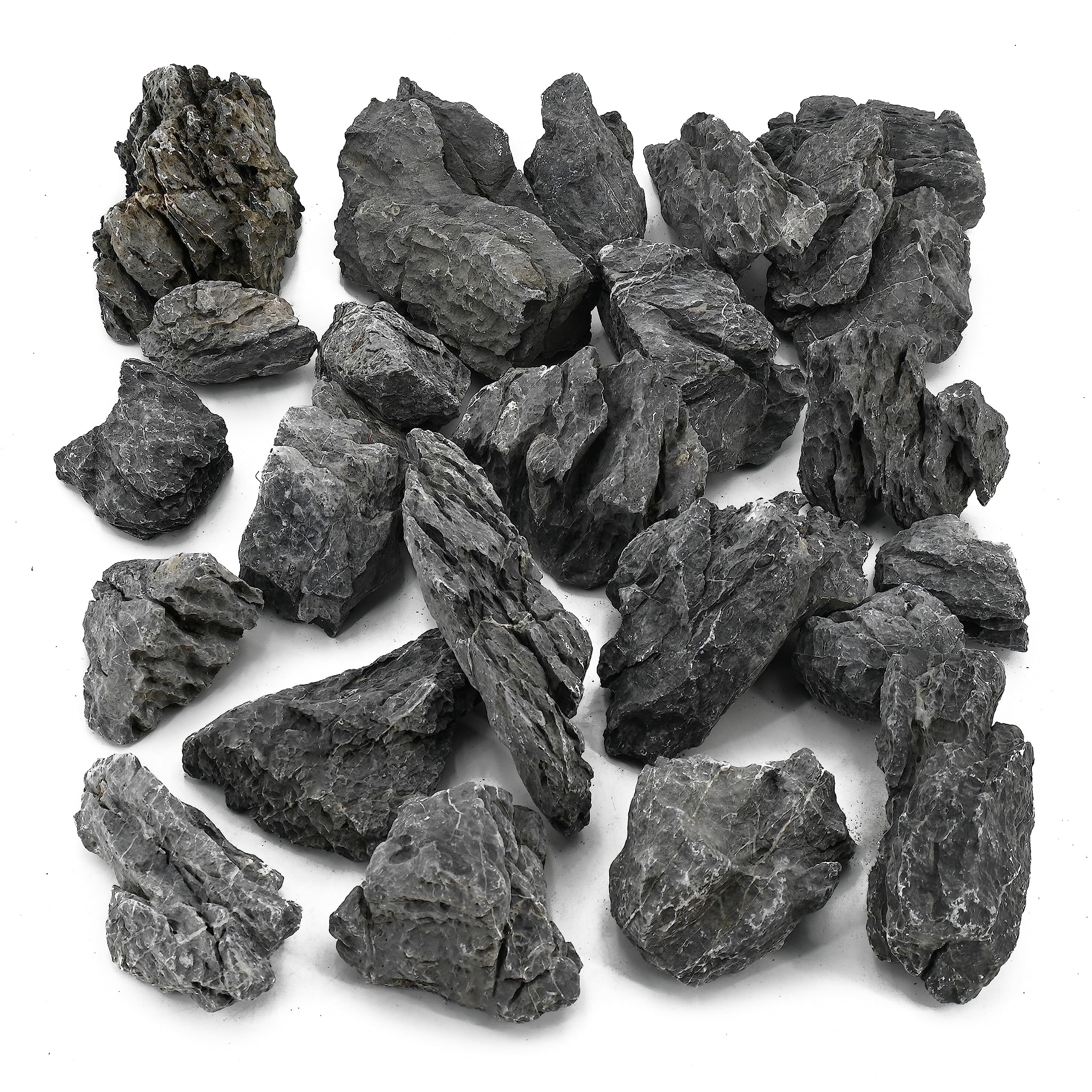 Unocho Seiryu Rock texture detail highlights rugged surface for plant attachment.