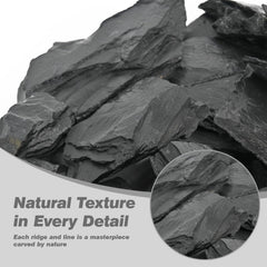 Unocho slate basking platform in aquarium setup highlights safe, durable decor.