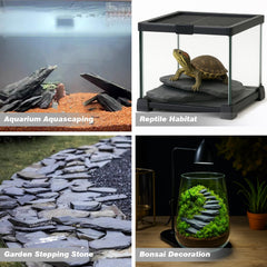 Unocho slate basking platform terrarium backdrop offers natural aesthetics and climbing surfaces.