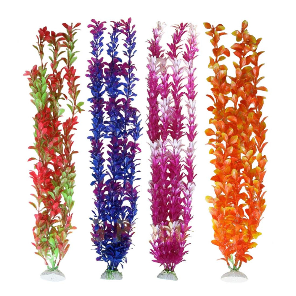 unootel tall plastic aquarium plants provide lifelike decor and safe fish shelter.