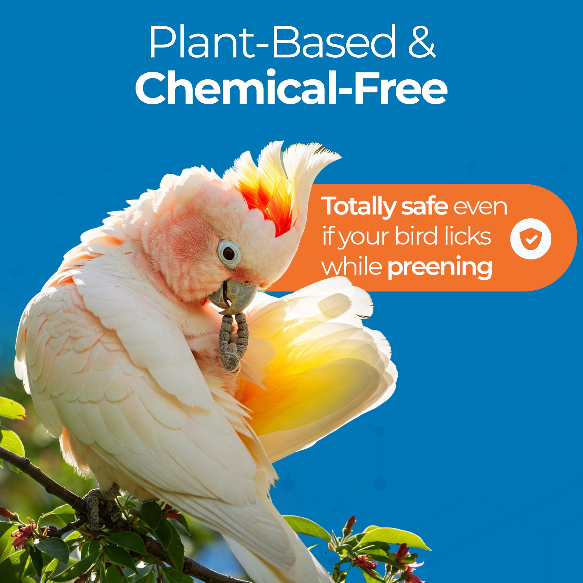 UnRuffledRx Aloe Vera plant-based formula providing natural hydration for plumage.