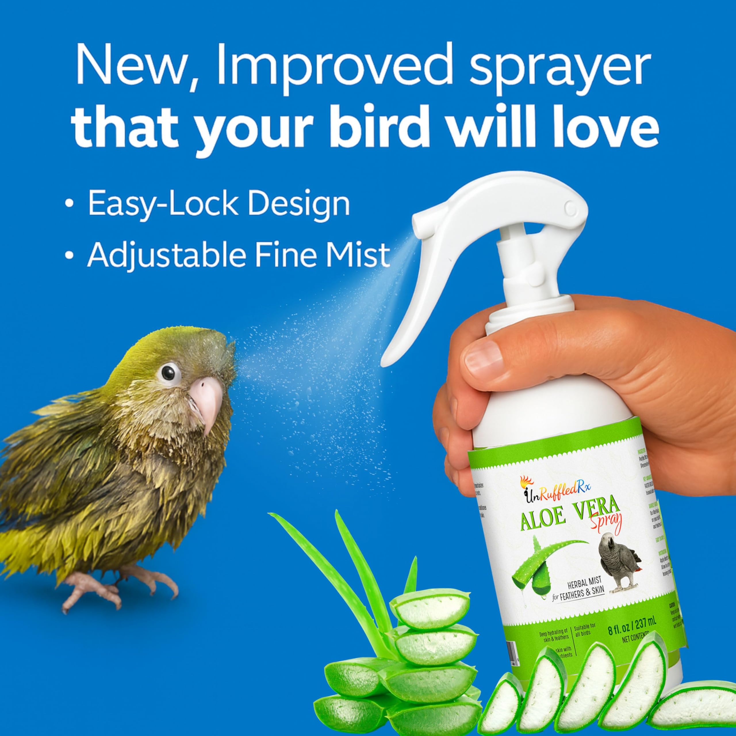 UnRuffledRx daily-use mist ready for quick feather refreshment sessions.