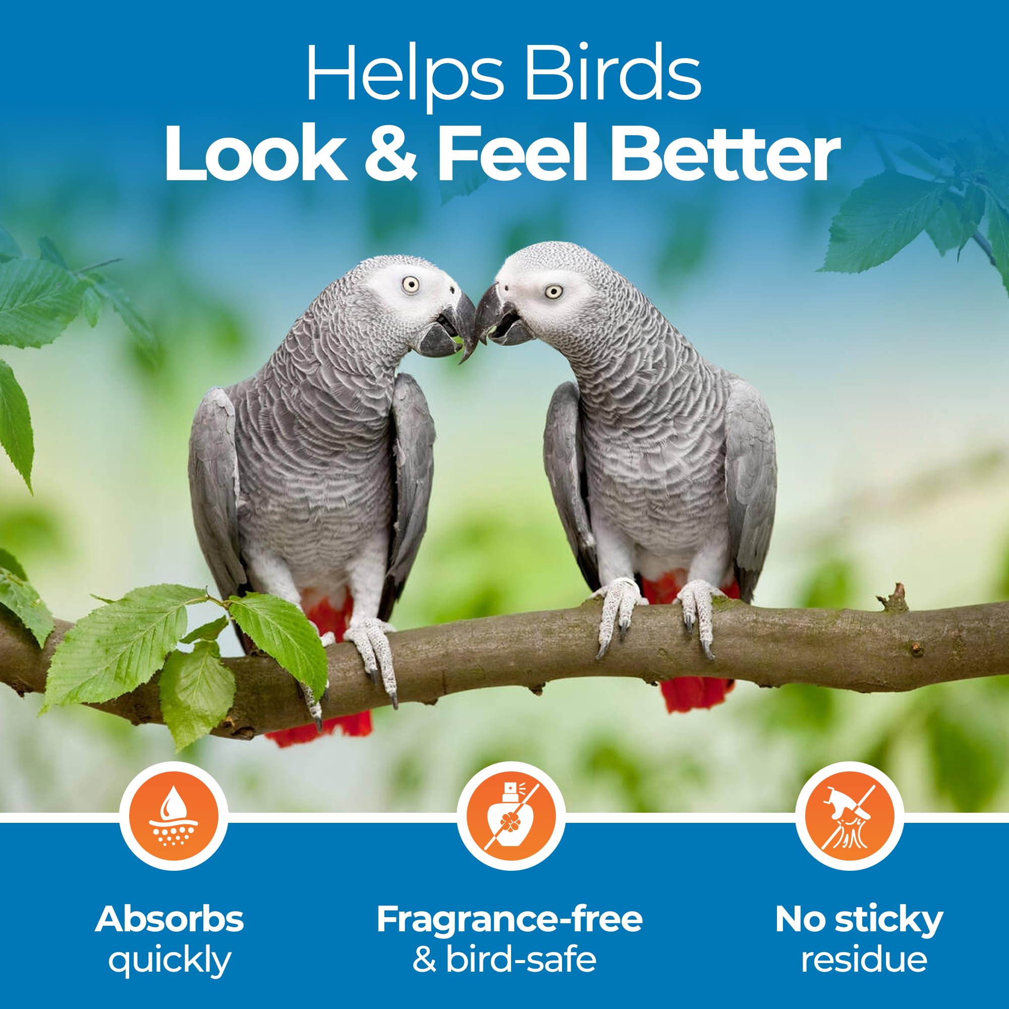 UnRuffledRx Aloe Vera Bird Spray shown for all bird species safety and care.