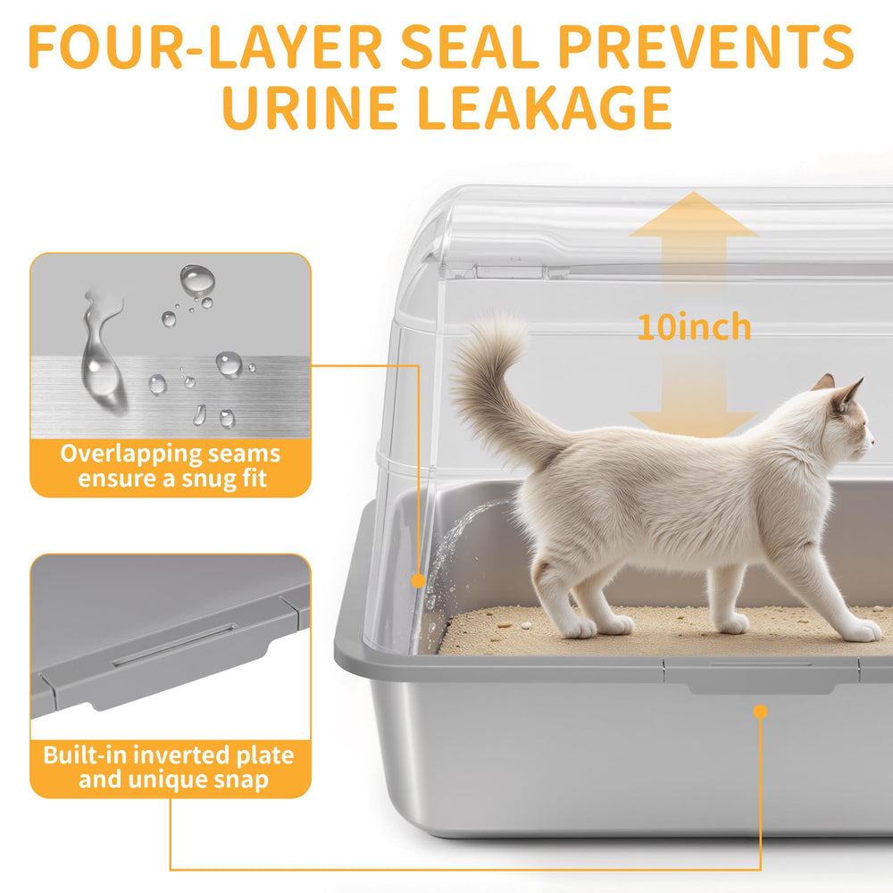 UNZIPE litter box 180-degree lid enables quick, thorough cleaning.