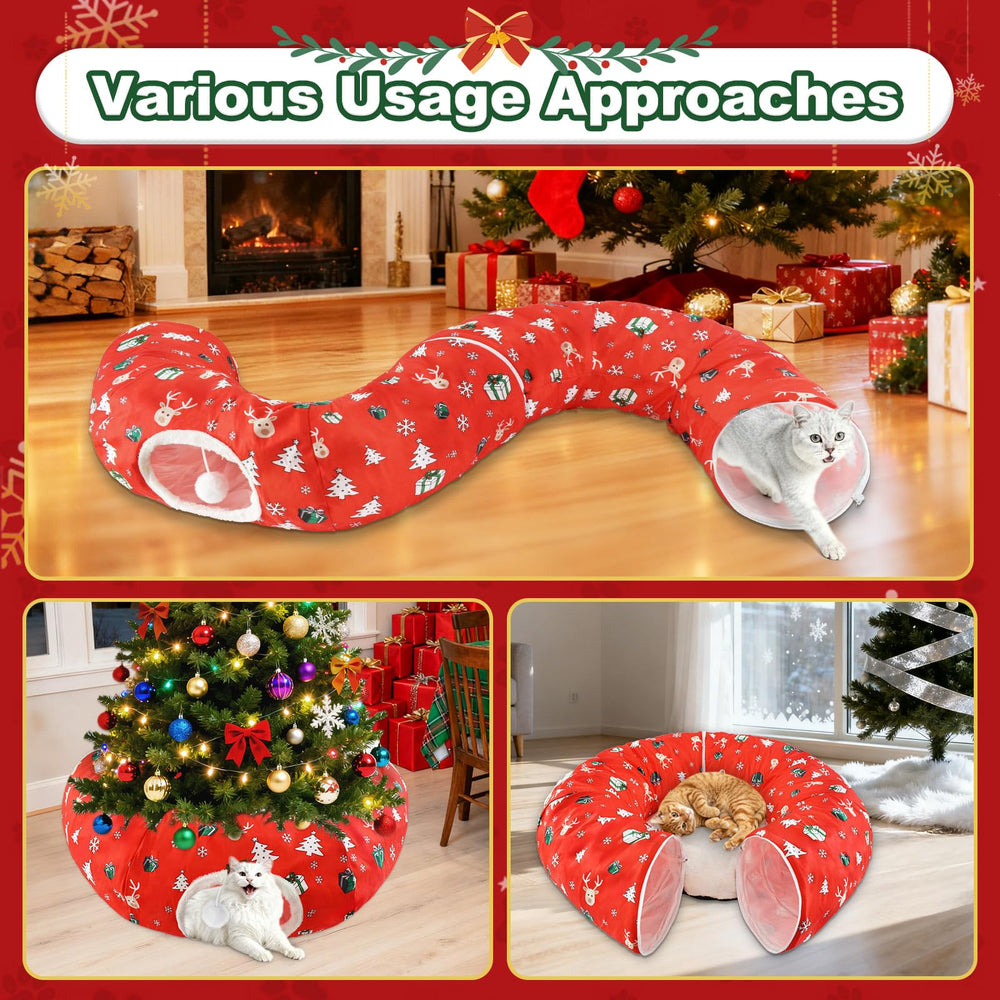 Uoiispet 36-inch cat tunnel opened for spacious indoor play.