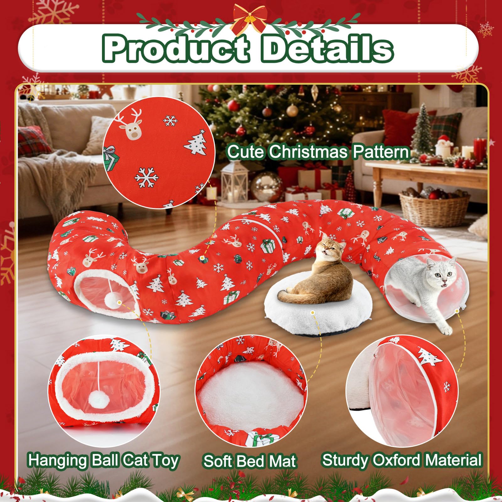 Uoiispet cat tunnel circle shape for versatile holiday fun.
