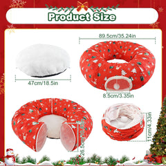 Uoiispet cat tunnel plush ball enhances interactive play.