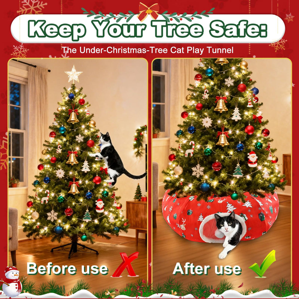 Uoiispet Christmas tree scene design adds festive ambience.