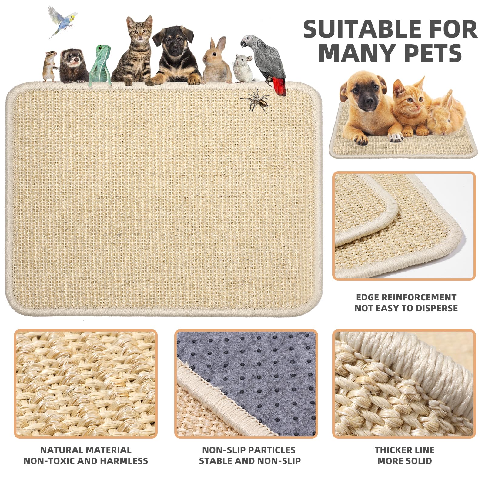 Uotey anti-slip underside keeps mat firmly in place.