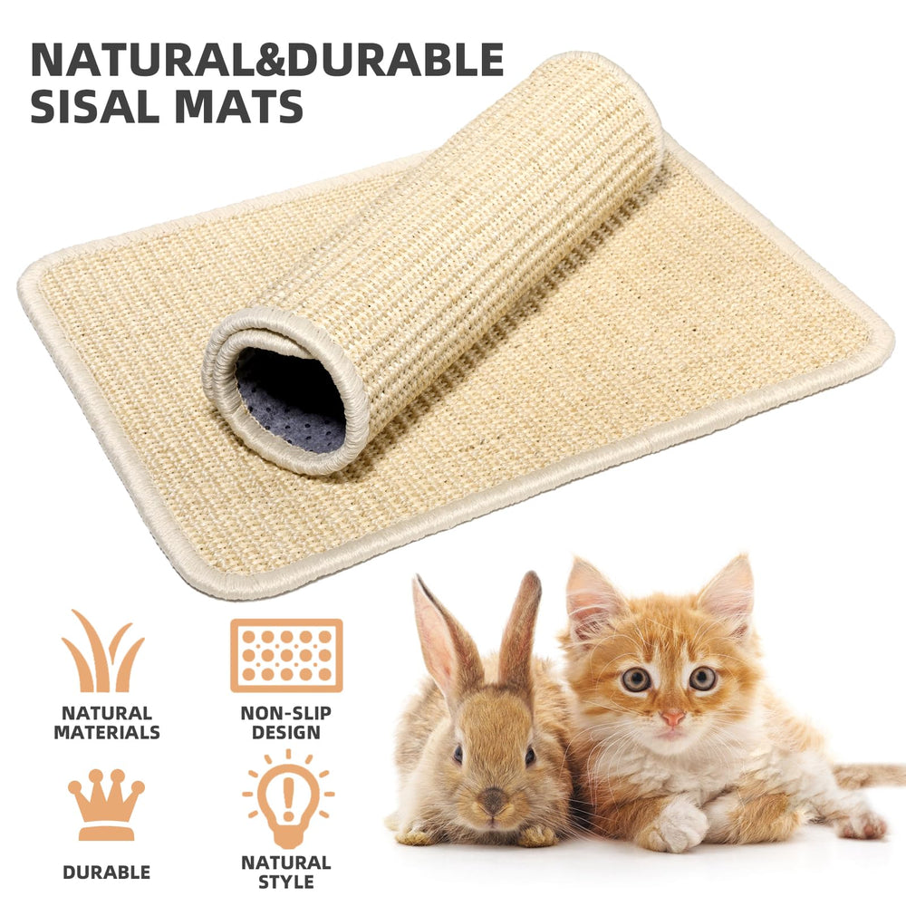 Uotey beige scratch mat for indoor floors and couches.